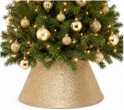 Decoris Kerstboomrok - goud glitters - 56 x 32 cm - voor kerstboom 180 cm - polyester