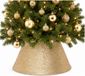 Decoris Kerstboomrok - goud glitters - 56 x 32 cm - voor kerstboom 180 cm - polyester