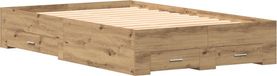 vidaXL Bedframe met lade Artisan Eiken 120 x 190 cm Bois de particules