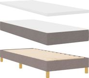 vidaXL Boxspring bed met kussen met hoofdeinde Taupe 200 x 80 cm Stof