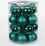 Inge's Christmas Decor Gmbh 40x Dark green glass Christmas baubles 6 cm shiny and matte