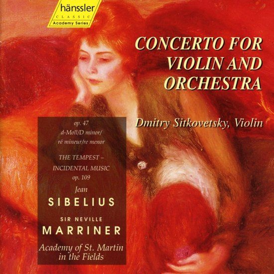 Outhere Hänssler Classic Sibelius: Concerto For Violin And Orchestra