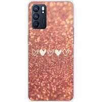 Oppo Bedrukt siliconen hoesje compatibel met Oppo Reno 6 5G Paillettes coeur