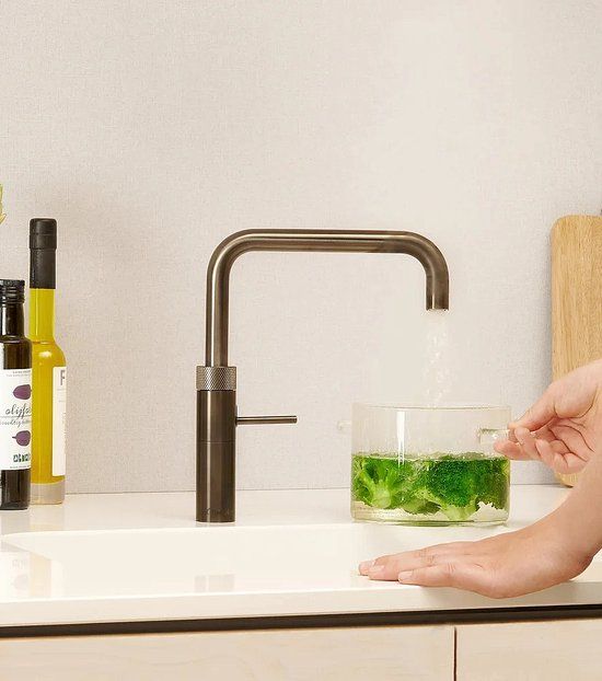 Quooker Nederland Quooker Fusion Square kokendwaterkraan Gun Metal - PRO3 reservoir