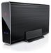 APLIC Boîtier externe 3,5 pouces USB 3.0 pour disque dur, boîtier en aluminium avec surface brossée, SATA et UASP, jusqu'à 14 To, 5 Gbit/s, bouton tactile pour allumer et éteindre, noir