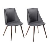 39F FURNITURE DREAM Set van 2 eetkamerstoelen Mid Century, grote stoelen met accenten van zacht fluweel rugleuning, metalen poten voor keuken, woonkamer, stof, groen, 52,5 x 49,5 x 83 cm