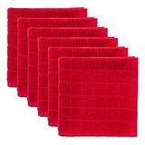 DII Massief Windowpane Vaatdoek Set, Katoen, Rood, 12x12