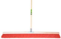 MM Eurotool Extra brede bezem 100 cm rood met stokhouder en stalen steel 150 cm