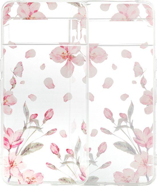 iMoshion Hoesje Google Pixel 8 Pro - Siliconen Back Cover - Blossom Watercolor