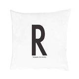 Design Letters Persoonlijke kussensloop A-Z (80 x 80) R, wit, One Size