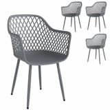 Outsunny Set van tuinstoelen voor buiten-Metaal, kunststof-56L x 51B x 84H cm-Donkergrijs