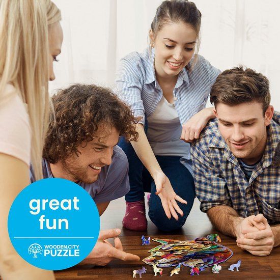Wooden.City Houten Stad Puzzel - Gaudy Cougar