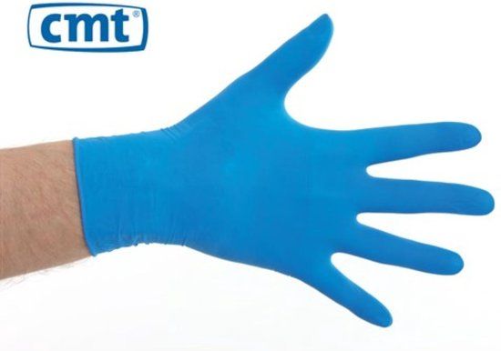CMT Latex Handschoenen Blauw Poedervrij XL (9-10)