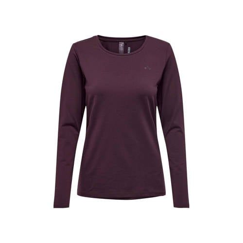 ONLY PLAY sportshirt ONPCLARISSA donkerrood