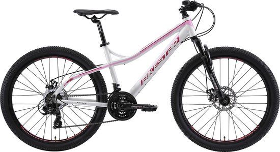 Bikestar Hardtail MTB 26 Inch - 21 Speed - Wit/Roze - Unisex