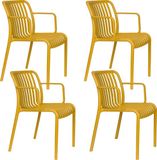 Housecraft Living Mante Tuinstoel Kunststof Geel - Set van 4