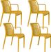 Housecraft Living Mante Tuinstoel Kunststof Geel - Set van 4