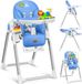 KIDIZ® 3-en-1 chaise haute avec barre de jeu, transat, chaise haute combinée pour bébés, réglable en hauteur, dossier réglable en hauteur 7, évolutive de 0 à 36 mois