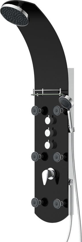 EISL KARIBIK Douchepaneel - Zwart - Met Mengkraan