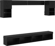 vidaXL TV-wandmeubels met LED-verlichting, 6 stuks, zwart met eikenhoutlook