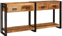 vidaXL Wandtafels 2 stuks Bruin Massief Mango Hout 161 x 33 x 75 cm