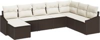 vidaXL Tuinbank - Set - 8 - st - Bruin - en - Crème - poly - rattan