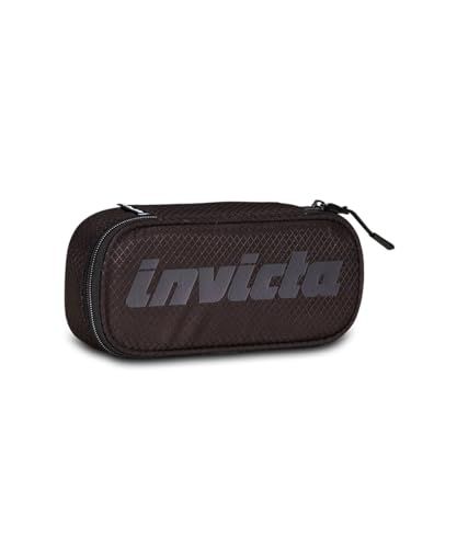 Invicta Etui School Lip Pencil Bag, LED Line, Zwart, Ovaal Pouch met Binnenzak en Elastische Penhouders, Rugzak Accessoires, Elementary, Medium, Top, Boy Girl, Zwart, Taglia Unica, Modern, Zwart, Eén