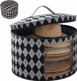 Chapeau rond - Couvercle - Grand - 43 cm - Feutre - Fenêtre transparente - Fermeture éclair - Poignée pliable - Jouet