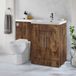 Hudson Reed Ensemble meuble-lavabo & WC - Chêne foncé - Droite - 110,5 cm - Poignées barre en T chromées - Moderne - Cluo-Select