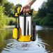 Wiltec pompe submersible 3-en-1 à aspiration plate, acier inoxydable, 850 W, pompe à eaux usées 15000 l/h, pompe à eau plate avec flotteur, pompe à aspiration plate pour caves