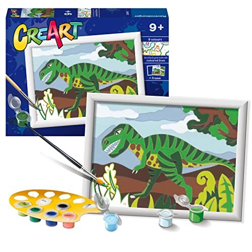 Ravensburger CreArt Roaming Dinosaurussen Verf op Nummers voor Kinderen Leeftijd 7 Jaar - Schilderkunst en Ambachten Kits voor Kinderen