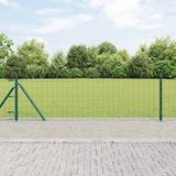 Green Garden Fence with Post 0.6 x 50 m Steel and PVC