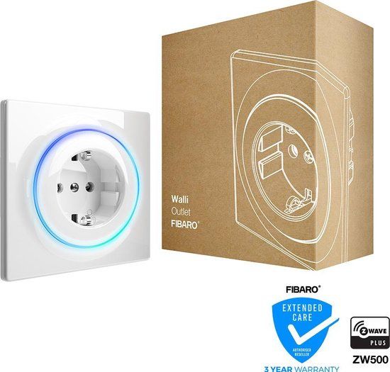 FIBARO Walli Outlet Type F - Wit - Slimme stekker met energie meting - NL versie