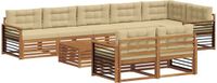 vidaXL - Hoek loungeset - Acacia hout - Natuurlijk en beige