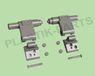 plastik-parts Braas Klassik Light, grijze reserveonderdelen voor dakramen: handgreep en console (model BK BL)