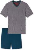 SCHIESSER Heren Pyjama Kort Rood Geruit 100% Katoen Maat 50