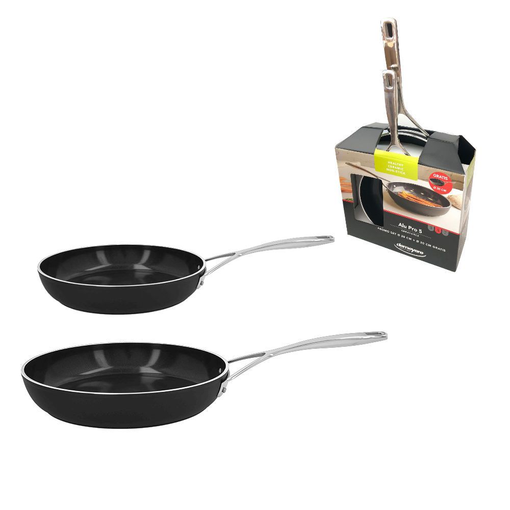 Demeyere Alu Pro 5 Ceraforce Bakpannenset - 24cm + 28cm - Zwart