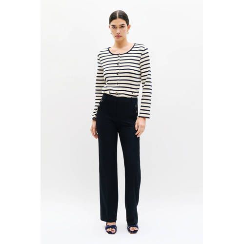 Caroll straight regular waist broek marineblauw