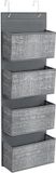 SONGMICS Hangplank met 4 vakken - Grijs gemêleerd - 33,5 x 12 x 100 cm