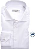 Ledub Slim Fit Overhemd Wit Twill Strijkvrij Boordmaat 38