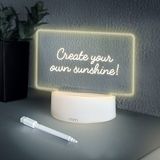MikaMax LED Message Board - Herbruikbaar Lichtbord Nachtlampje met Marker en Eraser - USB/Batterij