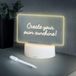 MikaMax LED Message Board - Herbruikbaar Lichtbord Nachtlampje met Marker en Eraser - USB/Batterij