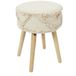 Home Deco Factory Bijzet krukje model Macrame - naturel - dennenhout - D30 x H41 cm