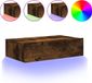 vidaXL Meuble TV avec éclairage LED 60x35x15,5 cm chêne fumé