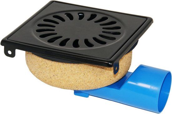 RVS Doucheput - 150 x 150 mm - Zwart - Open Rooster