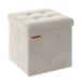 SONGMICS Opbergkruk, kleine opvouwbare poef, 38 x 38 x 38 cm | Kubieke voetensteun, belastbaar tot 300 kg, voor woonkamer, slaapkamer, slaapzaal, wit en zwart, collectie MINOTA LSF227W01