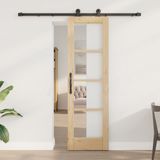 vidaXL Schuifdeur ORKDAL 61 x 198,5 cm Massief grenenhout en glas
