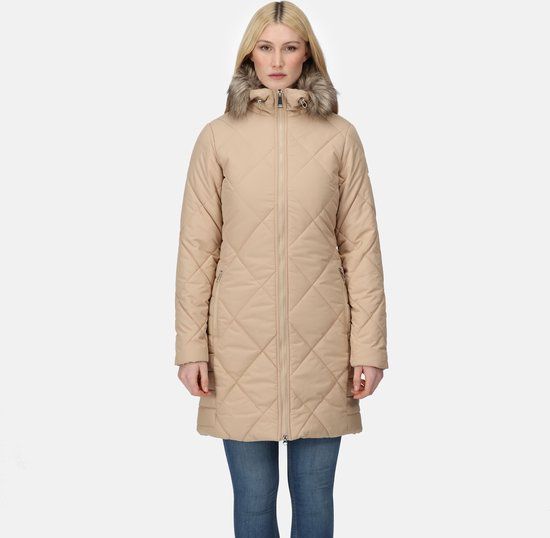 Regatta Fritha II Dames Waterafstotend Geïsoleerd Longline-jack Bruin Polyester Maat 42