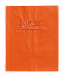 Calligraphe 72008C Schriftomslag met Lederkorrel structuur Oranje - 17x22 cm - 22/100ste met Etikethouder - PVC Opaak