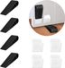 Deurstoppers van rubber - wigvormige hoge deurstoppers - voorkomen dichtslaan van de deur - met opbergvak - geschikt voor tapijt, tegels en hout - 4-pack - Noir